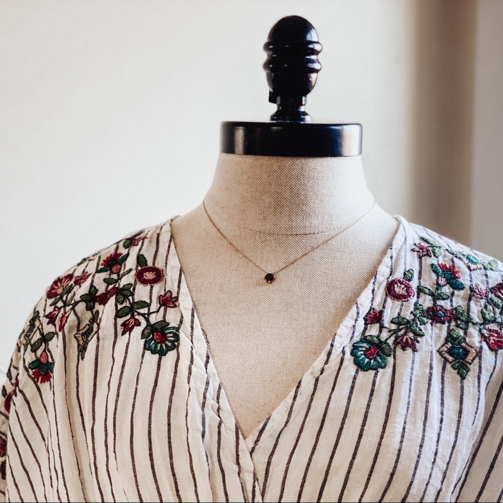 Zara Basic Floral and Striped Dress